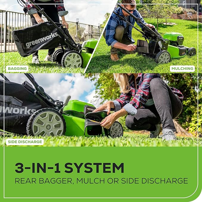 Greenworks 40V 21" Brushless Cordless (Smart Pace / Self-Propelled) Lawn Mower (75+ Compatible Tools), (2) 4.0Ah Batteries and Charger Included