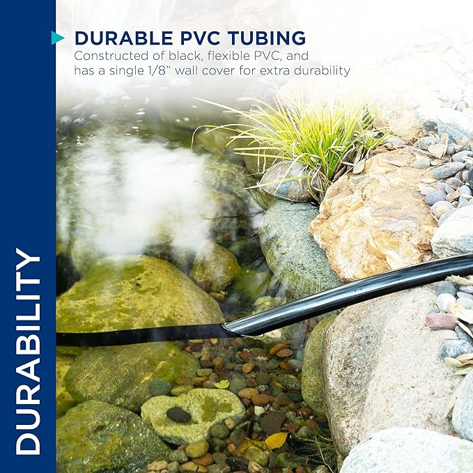 Alpine Corporation 50' PVC Tubing with 1-1/4" Inside Diameter for Ponds and Fountains, Black