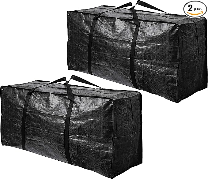 BAG-THAT! 68.5 GAL 2 Pack XXL Jumbo Extra Large Heavy Duty Stronger Handles Storage Bags Moving Totes Zippered Reusable Wrap Around Handle Storage Totes