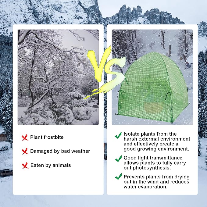 40″*40″*31″ Winter Plant Warm Covers - Raised Bed Cover, Garden Row Accelerator, Warm Tent Freeze Protection Humidity Domes for Germination, Seedling Propagation Protecting Plants from Animals 2 PCS