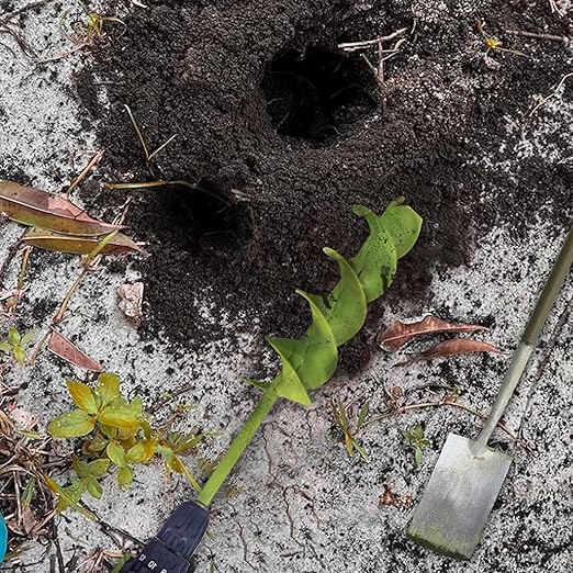 TCBWFY 3"x16.5" Garden Auger,Solid Shaft Dual-Spiral High Efficiency Auger Drill Bit for Planting - Perfect for Planting Bulbs, Flowers, and Small Trees