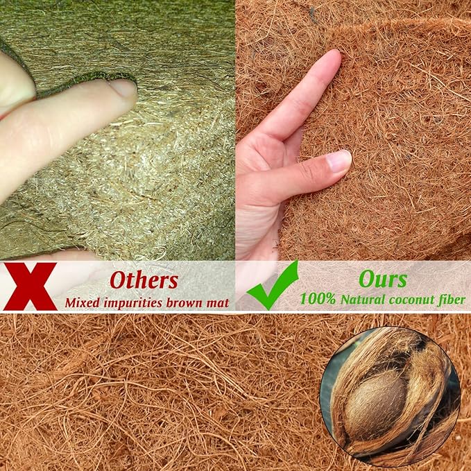 ZeeDix 2 Pack Thickened No Slip Ice and Snow Carpet-16 x 118 inch Natural Coconut Fiber Mat Walking Safety, Winter Coco Liner Roll Outdoor Carpet Runner for Front Door Hallway Stairs Garden