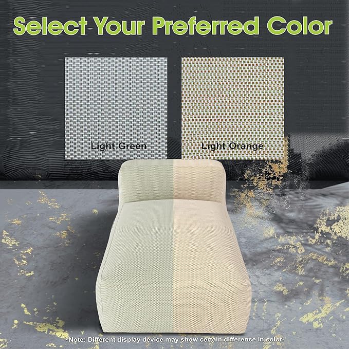 Outdoor Bean Bag Lounger Chair, Big Comfy Outdoor Daybed for Sunbathing and Tanning - Water-Resistant Patio Chaise and Pool Sun Lounger Furniture for Beach Deck (Spice Tan)