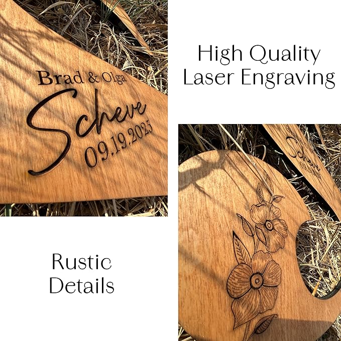 Wedding Guest Book Sign with Pen, Personalized Wooden Letter Monogram, Custom Last Name and Date, Laser Engraved Guestbook Alternative for Couple, Large Sizes Options