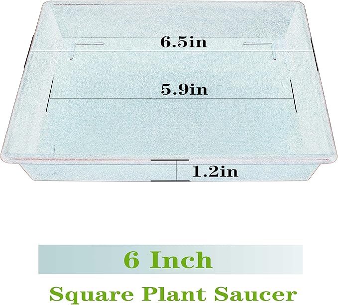 Square Plant Saucer 6 Inch 5 Pack6 8 12 14 16 18 20 Plant Trays for Pots, Flower Pot No Holes Plant Drip Trays,Heavy Duty Plastic Plant Saucers for Indoors Outdoors