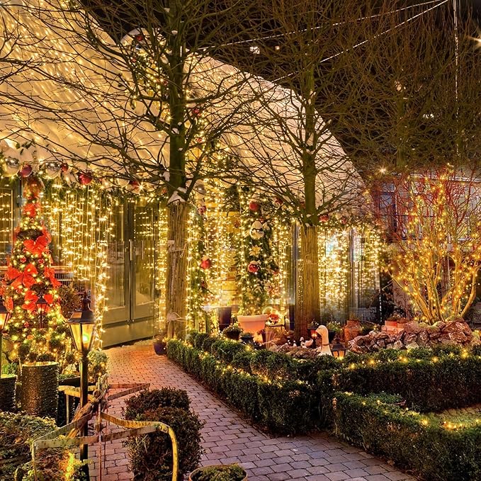 6 Pack Solar String Lights Outdoor, 600 LED Extra-Long 236Ft Solar Lights Outdoor with 8 Lighting Modes, IP65 Waterproof for Garden, Patio, Xmas, Balcony, Tree, Wedding, Party Decor (Warm)