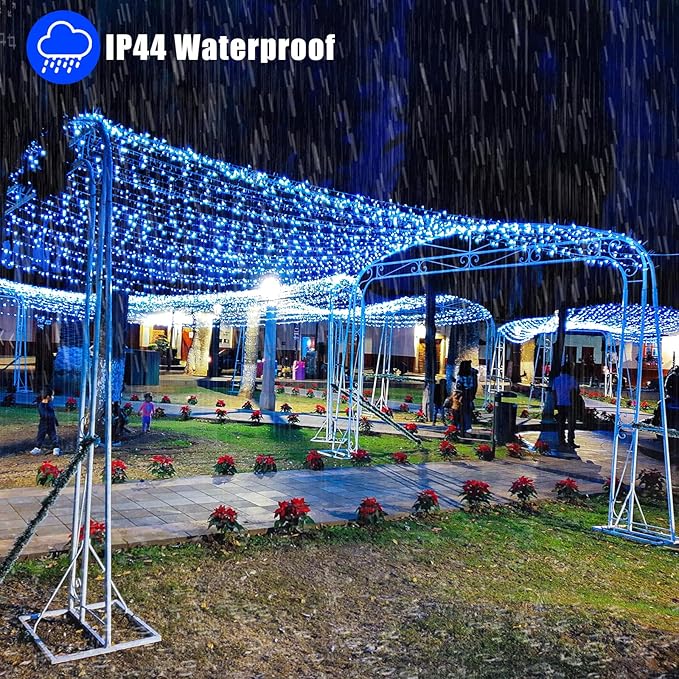 500 LED Christmas Lights Outdoor - 165FT Super Long Christmas String Lights 8 Modes Waterproof Plug in Fairy Lights with Timer Memory for Indoor Xmas Tree Holiday Party House Decorations, Blue