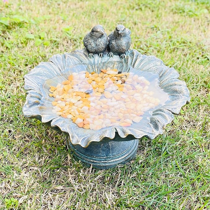 Bird Baths for Outdoors, Garden Decorations Hummingbird Feeders, Outdoor Sculpture Yard Art Large Lawn Ornament Patio Figurine Bird Feeder Resin