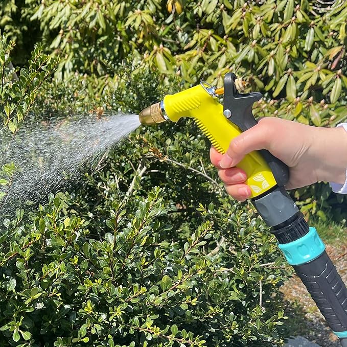 Adjustable Water Jet Hose Nozzle 500010 with Rear Trigger and Comfort Grip by New England Garden Tools for Cleaning, Watering Plants & Yards, Washing Cars & Pets