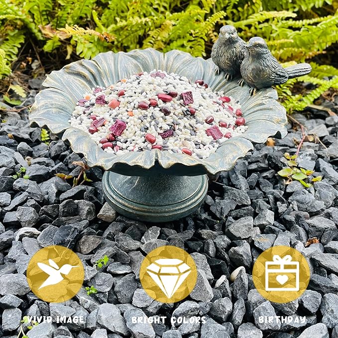 Bird Baths for Outdoors, Garden Decorations Hummingbird Feeders, Outdoor Sculpture Yard Art Large Lawn Ornament Patio Figurine Bird Feeder Resin