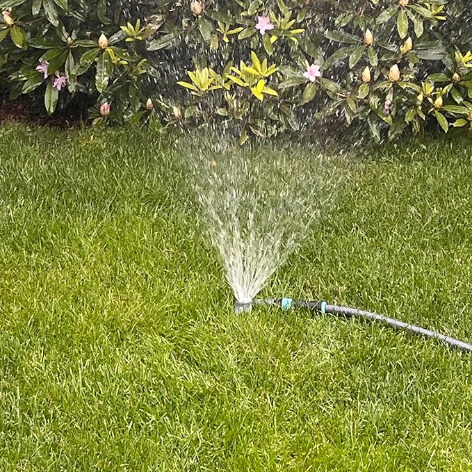 Spot Watering Sprinkler 400003, Covers Over 30 Ft Diameter, All Metal, Single Pattern by New England Garden Tools