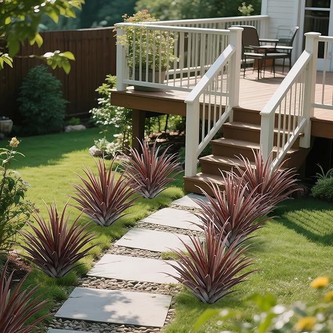 momoplant 2 Pcs Artificial Aloe Vera Plants 27 Inch Red Fake Succulents Faux Agave Plant Potted for Indoor Outdoor Home Office Decor