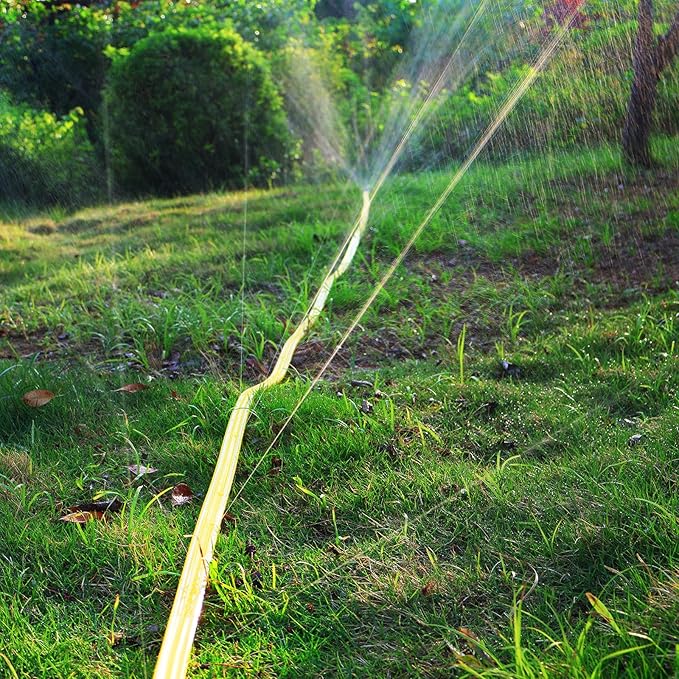 Sprinkler Hose 15 ft 4-Pack, Flexible Short Sprinklers Soaker Hose 60 ft for Yard, Lawn Drip Irrigation Hose System for Garden Watering (15 ft 4-Pack)