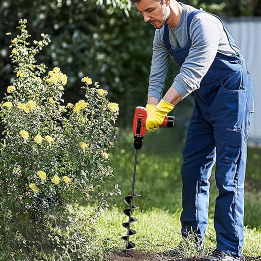 5pcs Auger Drill Bit for Planting - Plant Auger for Cordless Drill - Bulb Planter Tool for Bulbs Planting&Holes Digging - 3/8" Hex Drive Drill