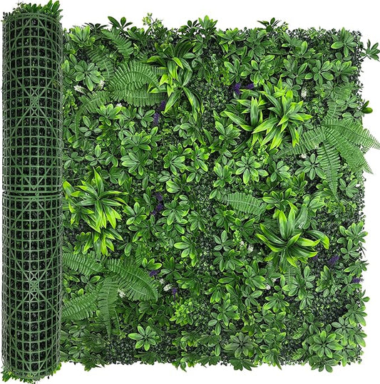 Artificial Green Boxwood Grass Wall Roll: 48"x128"(43 SQFT) UV Protected Ivy Privacy Hedge Fence Screen for Chain Link Fences Panel Indoor,Outdoor Patio Balcony & Garden