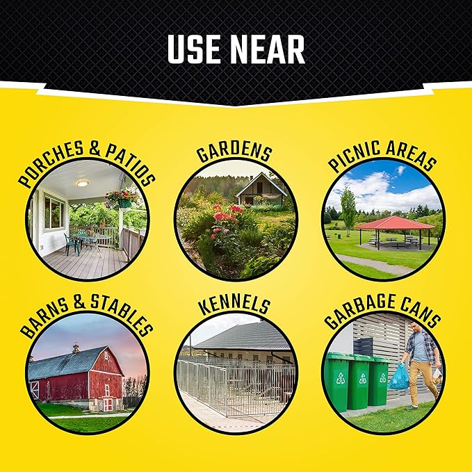 Black Flag Fly Stick, Trap Houseflies and Flying Insects, Pack of 6