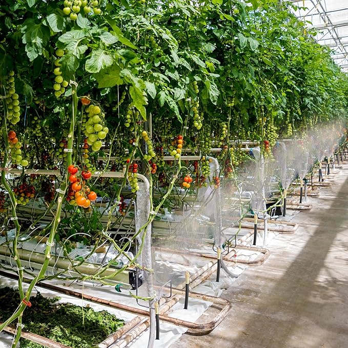 Zonon 10 Pcs Brass Misting Nozzles Tee with 8 Inch Built in Hose 360 Degree Rotation Adjustable Water Mister Nozzles Thread Sprayer 0.043" Misting Parts and Accessories for Patio Outdoor Cooling