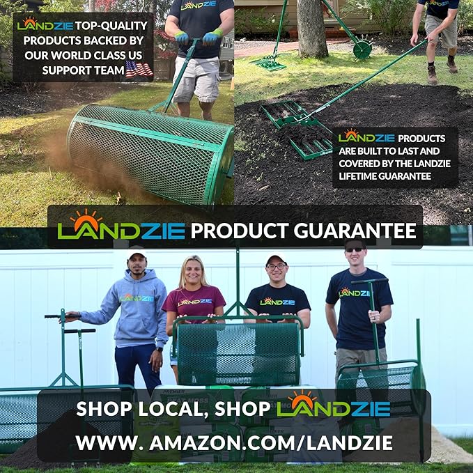 Landzie - The Original Hollow Tine Lawn Aerator Tool - 42 Inch Core Aerator and Grass Aeration Tool Lawn Tools - Stainless Steel Manual Lawn Aerator Plug Aerator and Aerator Lawn Tool