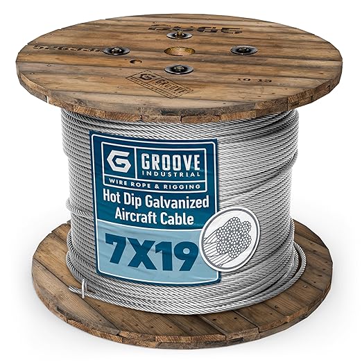3/16’’ 7x19 Hot Dip Galvanized Aircraft Cable – Steel Wire Rope - 3500 Feet