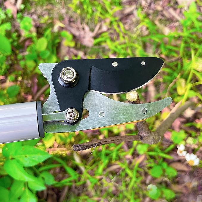 Telescopic Tree Trimmer 4.5-10 FT with 3 Section Length Adjustable, Cut and Hold Pruner, Pole Saw Extendable, Long Handle Fruit Picker, Branch Cutter, Clippers, Loppers