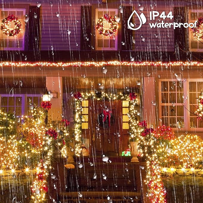 weillsnow 164Ft 500 LED Christmas Lights, Waterproof 8 Twinkle with Memory Functions Christmas Tree Lights for Indoor Outdoor Christmas Tree Garden Decoration (Warm White)