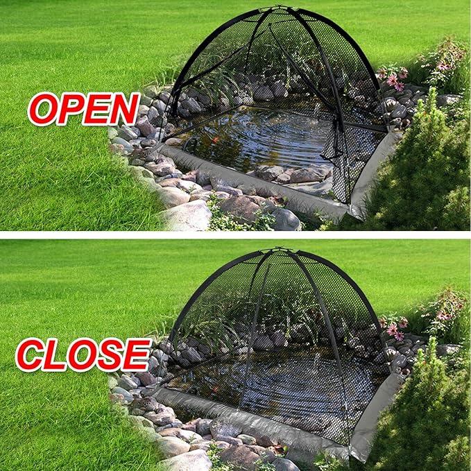 Pond Cover Dome: Protective Netting Tent for Outdoor Fish Koi Ponds Garden Leaves Vegetable Plant Care Use 5X7FT