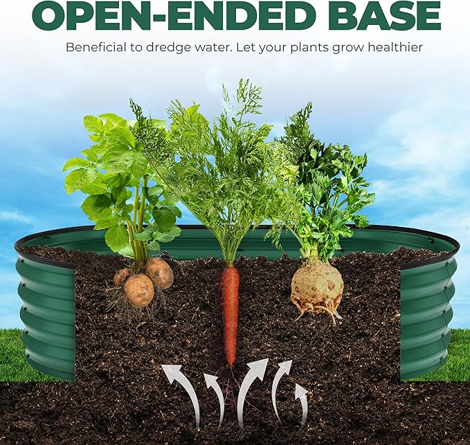 Utopia Home Galvanized Raised Garden Bed, 4 by 2 by 1 feet Lightweight Planter Boxes Outdoor with Easy Assembly, Large Garden Bed for Vegetables, Fruits, Flowers, Green