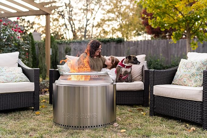 Solo Stove Yukon Essential Bundle | Portable Smokeless Fire Pit Stainless Steel for Wood Burning, Incl. Yukon Fire Pit, Lid and Stand, Diameter: 27in, Height: 19.8in, Weight: 40.35lbs
