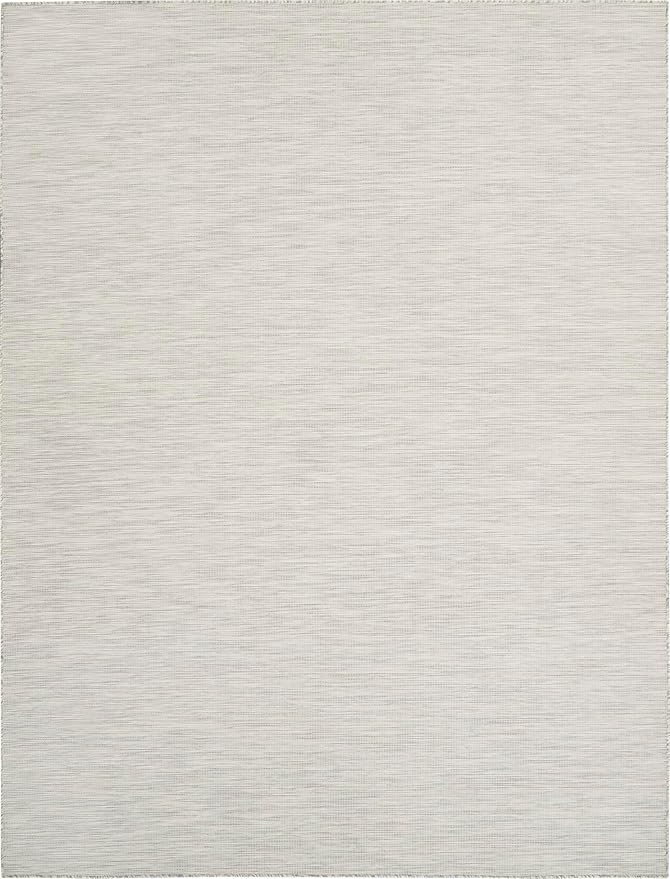 Nourison Home Positano 9' x 12' Light Grey Modern Indoor/Outdoor Rug Polypropylene