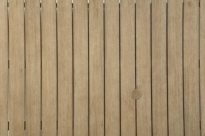 Signature Design by Ashley Clare View Outdoor Eucalyptus Wood Single Cushioned Lounge Chair, Beige