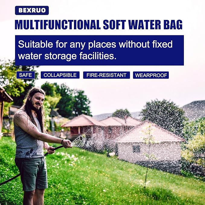 800Gal Portable Water Storage Bladder, Foldable Large Capacity Container Water Tank, Agricultural Irrigation, Camping, Firefighting, Outdoor Household Water