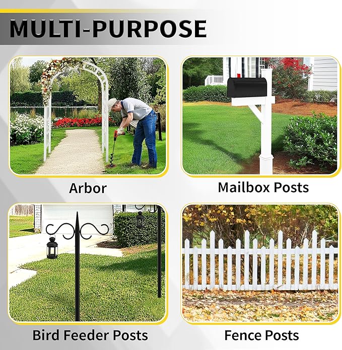 2”x32“ Auger Drill Bit for Planting, Heavy-Duty Planting Auger for Bulbs, Post Hole Digger for 3/8”Hex Drive Drill