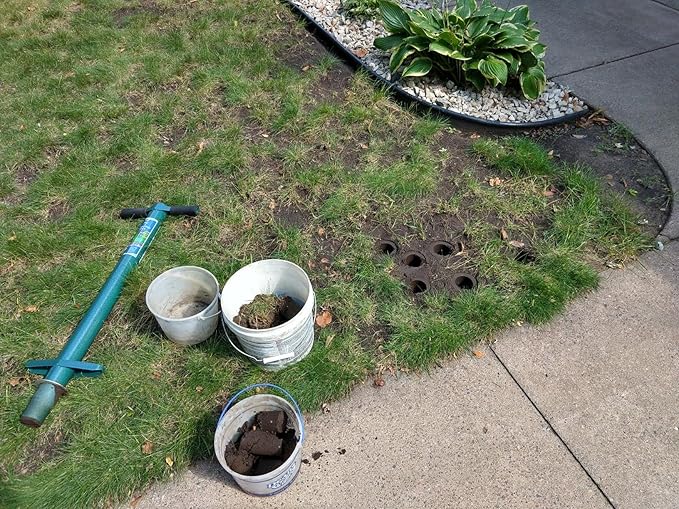 Edward Tools 5 in 1 Long Handle Garden Tool - Sturdy Steel Pro Grade Bulb Planter, Long Handle Weeder, Sod Plugger, Soil Probe, Transplanter - Step, Twist, Pull - Multi Depth Options