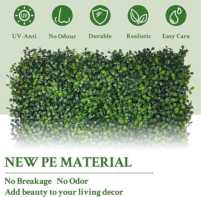Artificial Ivy Privacy Fence Screen:40"x 120" (34 SQFT) 4-Layer Leaf UV-Anti Faux Greenery Boxwood Backdrop Ivy Vine Leaf Fence Panels for Outdoor, Indoor, Garden,Backyard and Decor