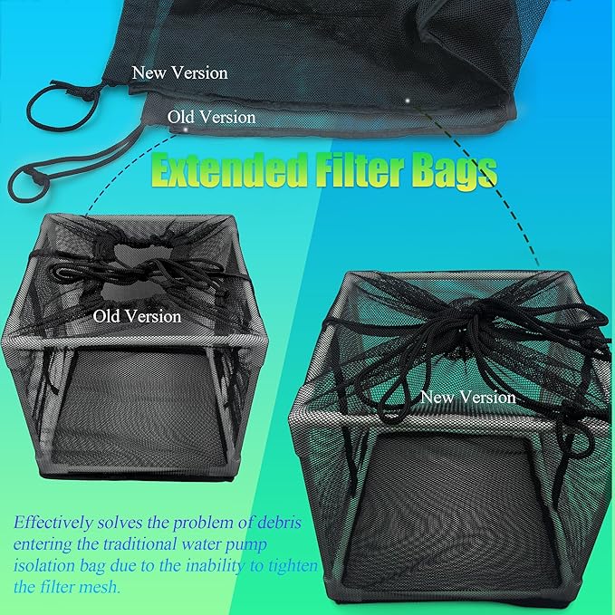 10 inch Large Pond Pump Filter Upgraded 2.0, Extended Anti-Clogging Outdoor Mesh Water Pump Cover Barrier Box, Nylon Mesh Bag+Brackets, Outdoor Pond Filters for Pond, Koi Pond and Pool
