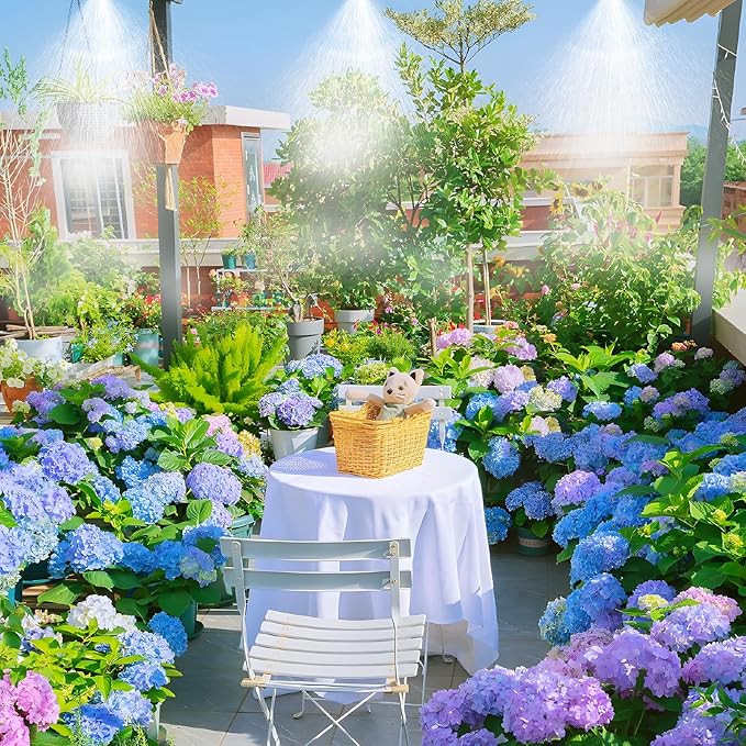 Misting Nozzles Kit Include 36 Pcs Misting nozzle 30 Pcs Misting 6 Pcs Plug nozzle tees for Outdoor Spray Cooling System (72 Pieces)