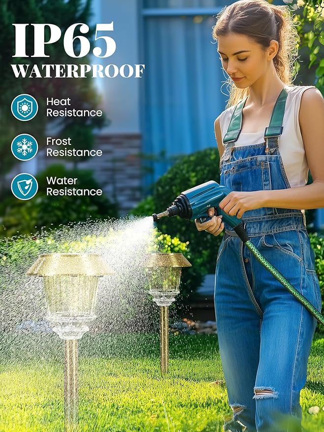 Solar Lights Outdoor Waterproof,4 Pack Gold Pathway Lights with 10-40 LM Dimmable Glass and Metal, Solar Powered Garden Decor for Yard,Patio,Pathway,Driveway(Warm White)