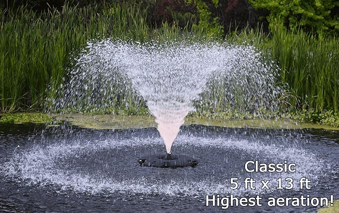 Custom Pro FT 14000 Floating Pond Fountain and Aerator | Complete Kit with 14,000 GPH Pump, 150 Foot Power Cord, 3 Spray Styles and More | 100% US-Based Customer Service and Warranty Support!