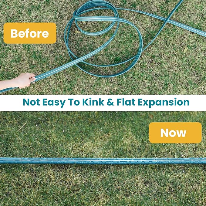 LINEX Sprinkler Soaker Hose 50 ft for Garden Lawn Watering Hose with Hose Stakes