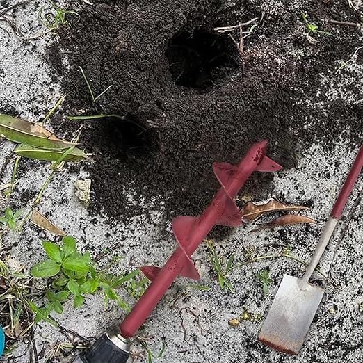 TCBWFY 3.5" x16 Inch Pink Garden Auger Drill Bit for Planting- Perfect for Planting Bulbs, Flowers, and Small Trees