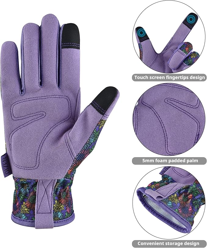 Gardening Gloves for Women and Men,Garden Gloves with Touch Screen, Thorn Proof Puncture Resistant Working Gloves, Gardening Gifts for Women, Size Large