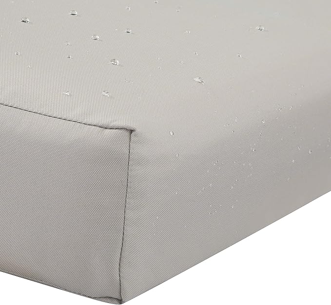 Classic Accessories Ravenna Water-Resistant Patio Lounge Chair/Loveseat Cushion, 25 x 27 x 5 Inch, Mushroom, rectangle Outdoor Seat Cushion