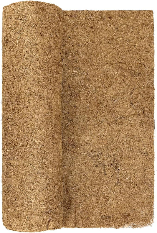 MOUYAT 24 x 79 Inch Large Coco Fiber Roll, Wall Basket Planter Liner Coconut Fiber Mat Coir Liner Sheet for Hanging Baskets, Flowerpot, Garden Decor, Brown