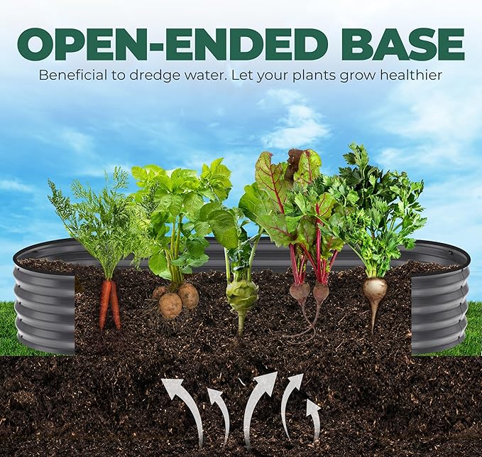 Utopia Home Galvanized Raised Garden Bed, 6 by 2 by 1 feet Lightweight Planter Boxes Outdoor with Easy Assembly, Large Garden Bed for Vegetables, Fruits, Flowers, Dark Grey