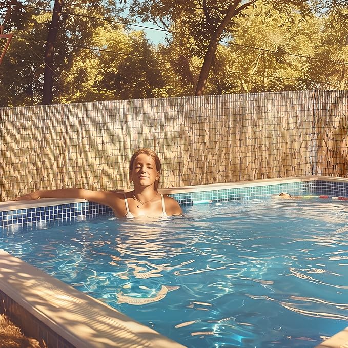 Natural Reed Fencing, Eco-Friendly Reed Fence, 3.3 feet High x 16.44 feet Long, Reed Screen for Backyard Patio Garden and More,Brown