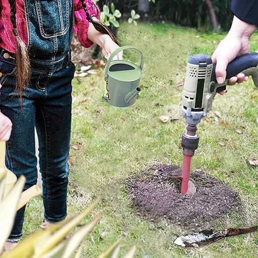 TCBWFY 3.5" x16 Inch Pink Garden Auger Drill Bit for Planting- Perfect for Planting Bulbs, Flowers, and Small Trees