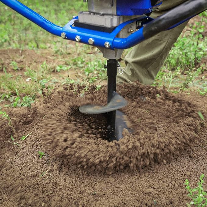 BILT HARD Post Hole Digger Gas Powered, 52cc 2.4 HP 2 Stroke Engine Earth Auger with 8" Drill Bit, EPA Compliant Post Hole Auger