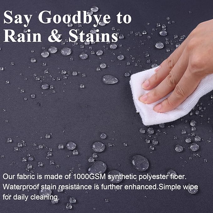 Outdoor Chair Cushions Set of 2 for Patio Furniture 18.5x16x3 Inch Waterproof Patio Chair Cushion 3 Year Color Fastness Rectangle Elastic Foam Garden Couch Pads with Ties and Handle,Grey