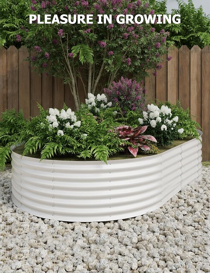 2 Pcs Raised Garden Beds Outdoor 10x4x1.5ft - Galvanized Steel Planter Box for Vegetables, Flowers, Rust-Resistant Garden Box, Easy Assembly Raised Beds, Durable Planters for Outdoor Plants, Beige