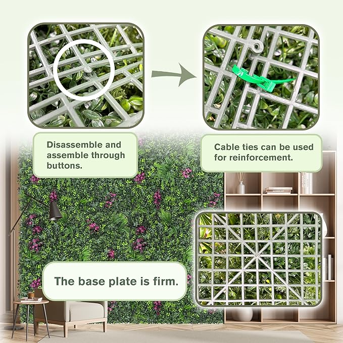 Greenery Grass Wall Boxwood Plant Roll: 72"x128"(64 SQFT with UV Resistant Green Leaves Faux for Interior Panel, Greenery Backdrop,Garden and Indoor Outdoor Wall&Fence Covering Privacy